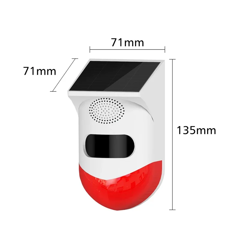 Tuya WiFi Smart Remote Control Outdoor Charging Security Sound Alarm Detector Sensor Solar Infrared Siren for Home Security