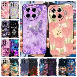 For Tecno Spark 20 Pro Plus Case KJ7 Cover Fashion Butterfly Flower Soft Silicone Clear Bumper For Tecno Spark 20 Pro+ TPU Funda