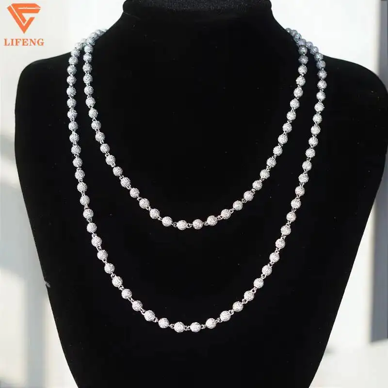High Quality Fashion 925 Silver Shinny Moissanite Inlaid Bling Bracelet Hip Hop Jewelry Hinge Necklace