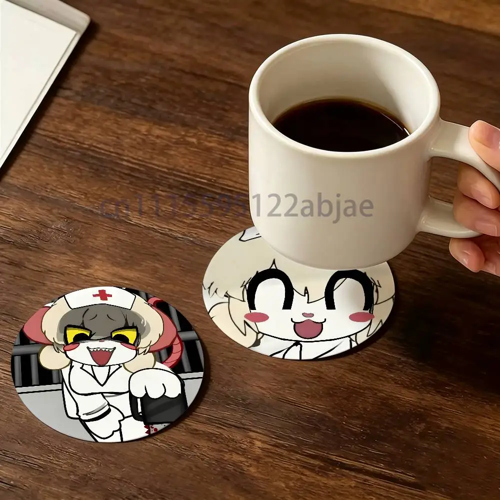L-Lorna Terrible Mouse Wooden Cup Mat Cappuccino Vodka Juice Water Coaster for Flower Shop