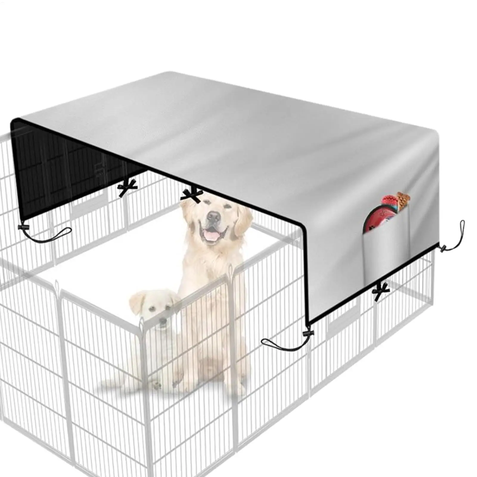 Dog Kennel Cover 210D Oxford Privacy Enclosure Tarp Waterproof Large Kennel Cover for Patio Picnic Outdoor Camping Backyard