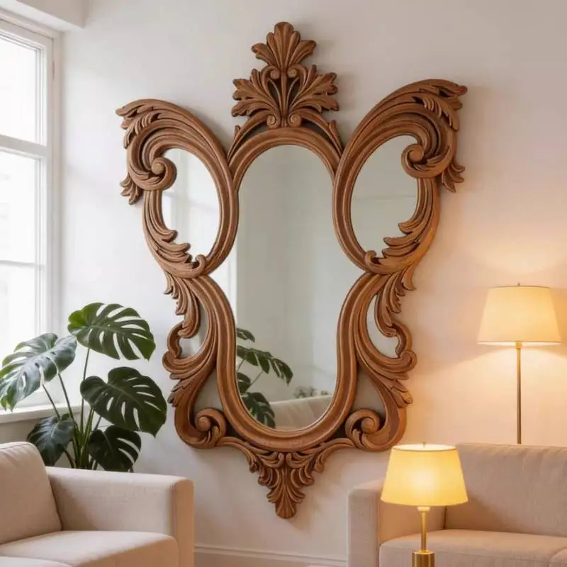 Retro Irregular Mirror Personalised Modern Makeup Decorative Mirror Custom Desktop Standing Specchio Trucco Bedroom Accessories