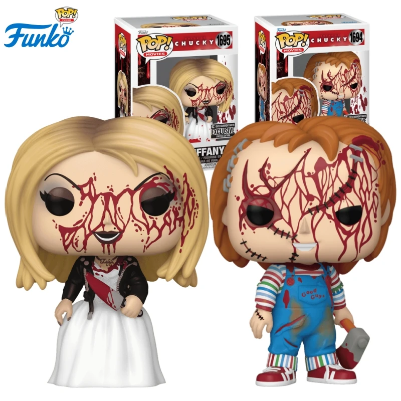 

Funko Pop Movies & TV Bride of Chucky Tiffany (Bloody) ＆ Chucky (Bloody) Toys for Boys Gift Collectible Model Ornaments
