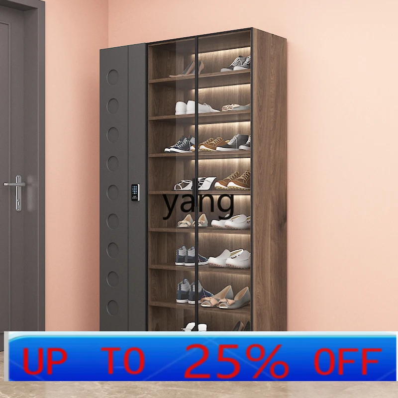 

lmm shoe cabinet household door transparent large capacity multi-layer high-end with lock door shoe cabinet