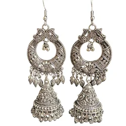 Miao Silver Dongfeng exotic folk style earrings earrings tribal silver jewelry India Thailand Nepal