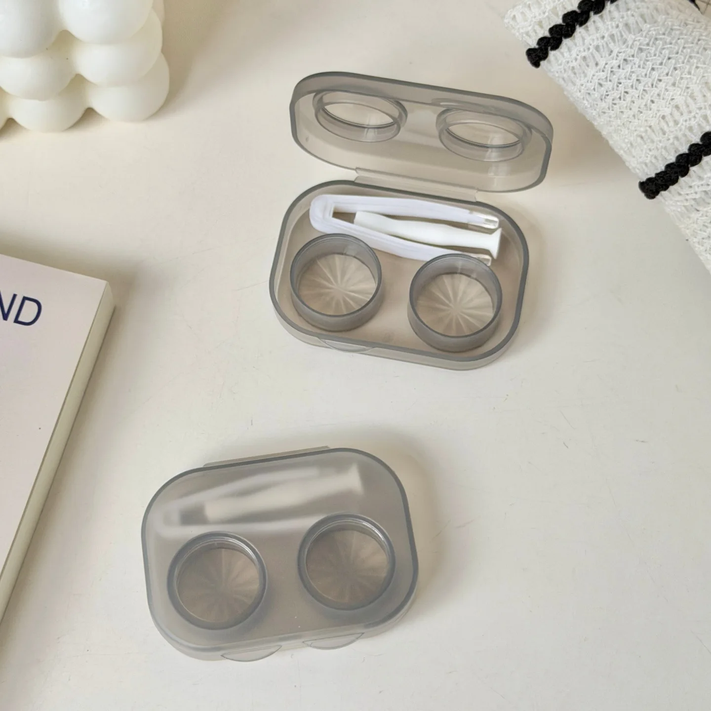 1pc Ins Kontaktlinsen Box Tragbare Transparente Minimal Integrierte Begleiter Box Mädchen Reise Kontaktlinsen Fall mit Pinzette