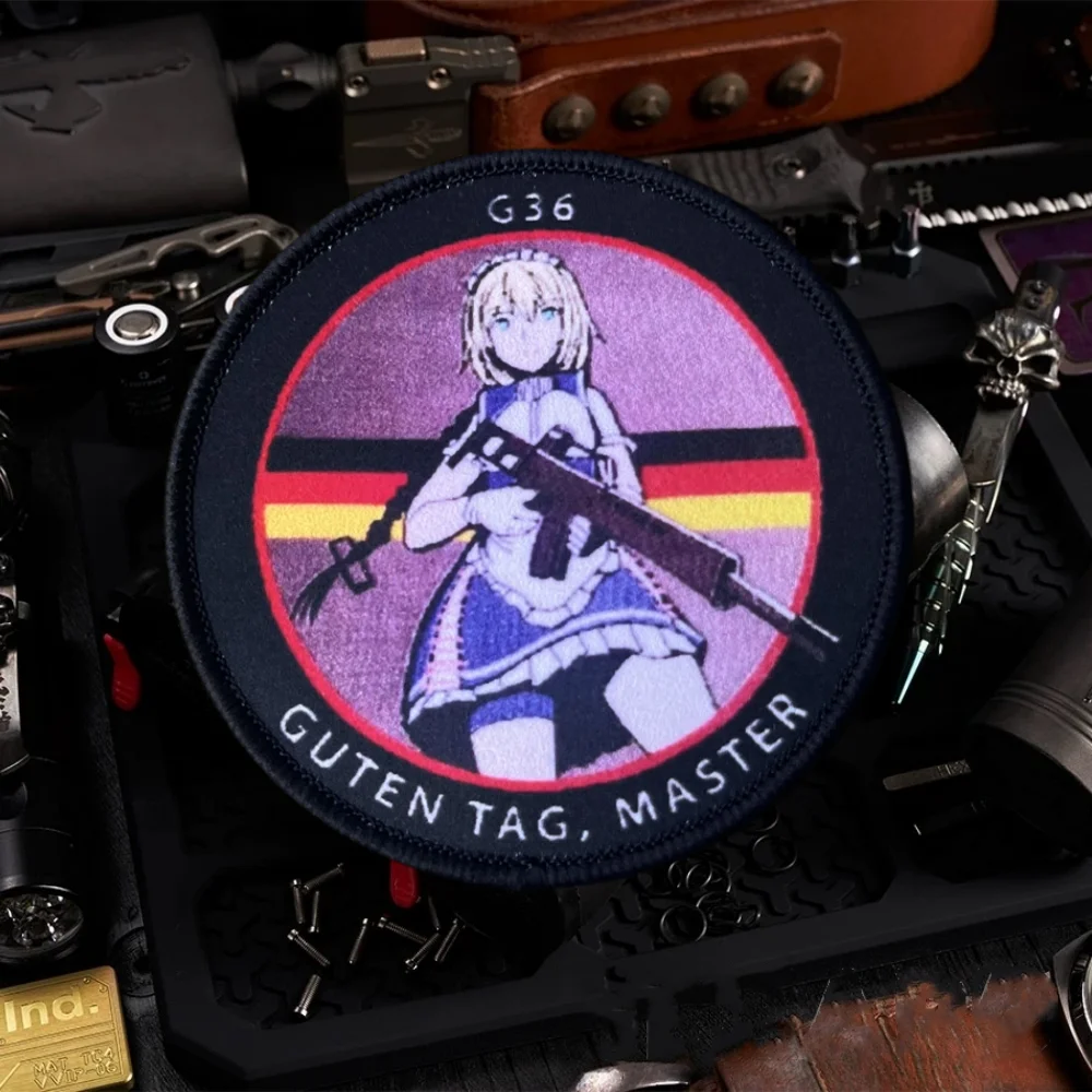 

Girl's Frontline HK Anime Waifu Girl Airsoft Tactical Patch Printed Hook&Loop Emblem Military Morale Badge Backpack Stickers