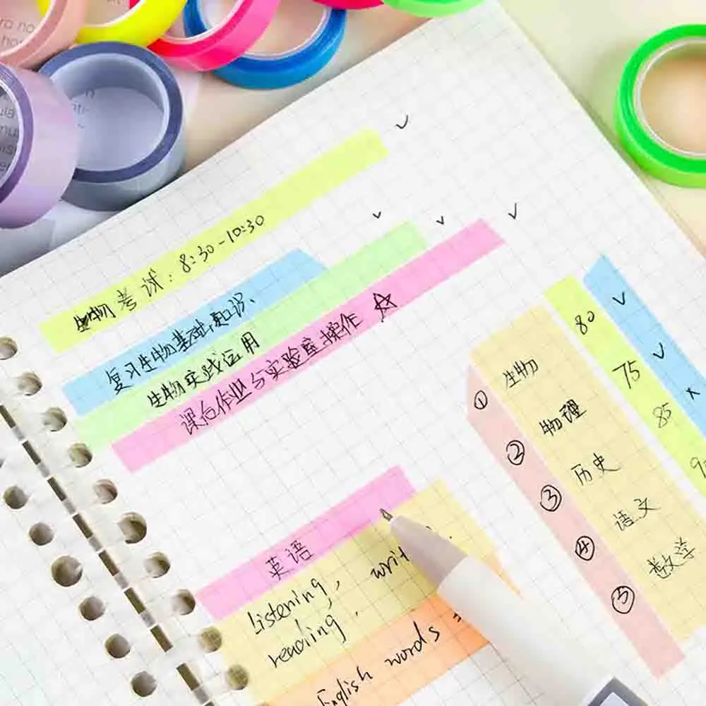 5 Colors Transparent Tabs Colorful Stickers Sticky Notes for Children Study Aid Office