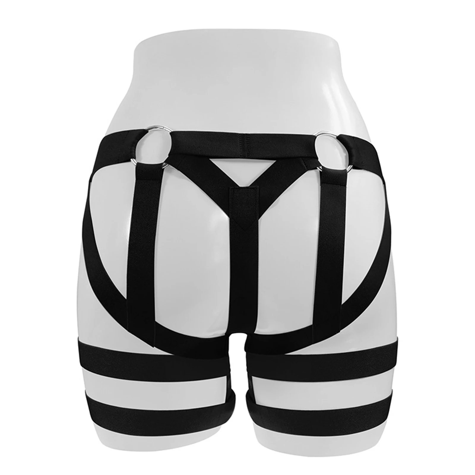 Biancheria intima da uomo con sospensorio scavato e fasce per la coscia Set di slip con imbracatura in rete trasparente con custodia rigonfia, biancheria intima da notte