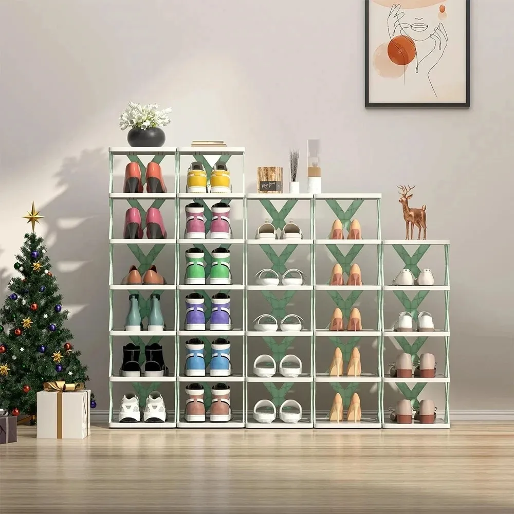 Diy Shoe Rack Multi-Layer Narrow Door Small Gap Shoes Shelf Stackable Space Saving Detachable Multi-functional Shoe Storage Rack