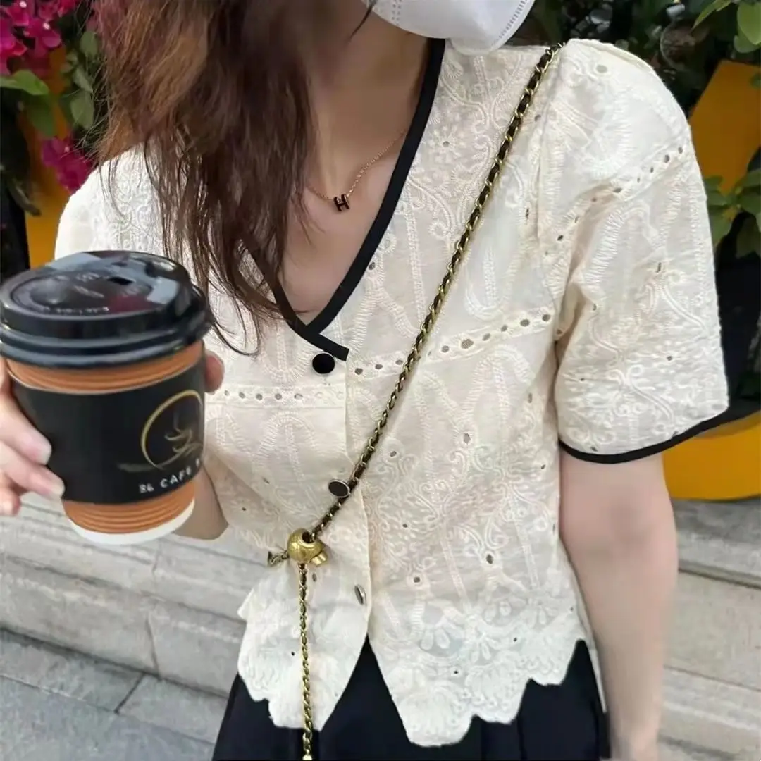 Summer Woman Clothes Office Lady Simplicity Elegant Mori Girl Style Kawaii Fashion Sweet Cute Lively Lace Refreshing Organza Ins