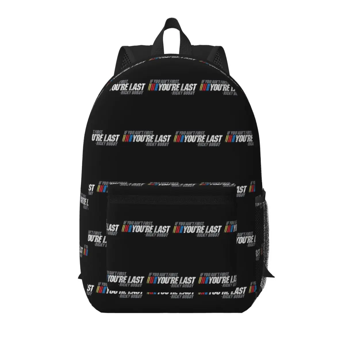 If You Ain't First, You're Last Ricky Bobb Student Backpack School Bag Hiking Travel Daypack for Boys Girls Bookbag Shoulder Bag