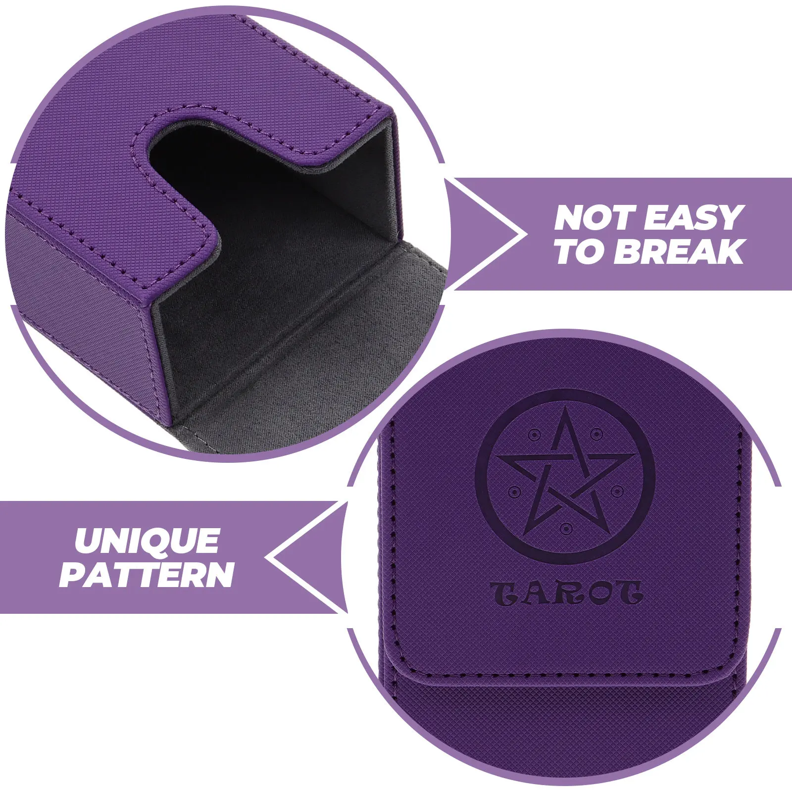 PU Tarot Card Storage Box Magnetic Lid Portable Compact Organizer for Tarot Cards Playing Cards Envelopes