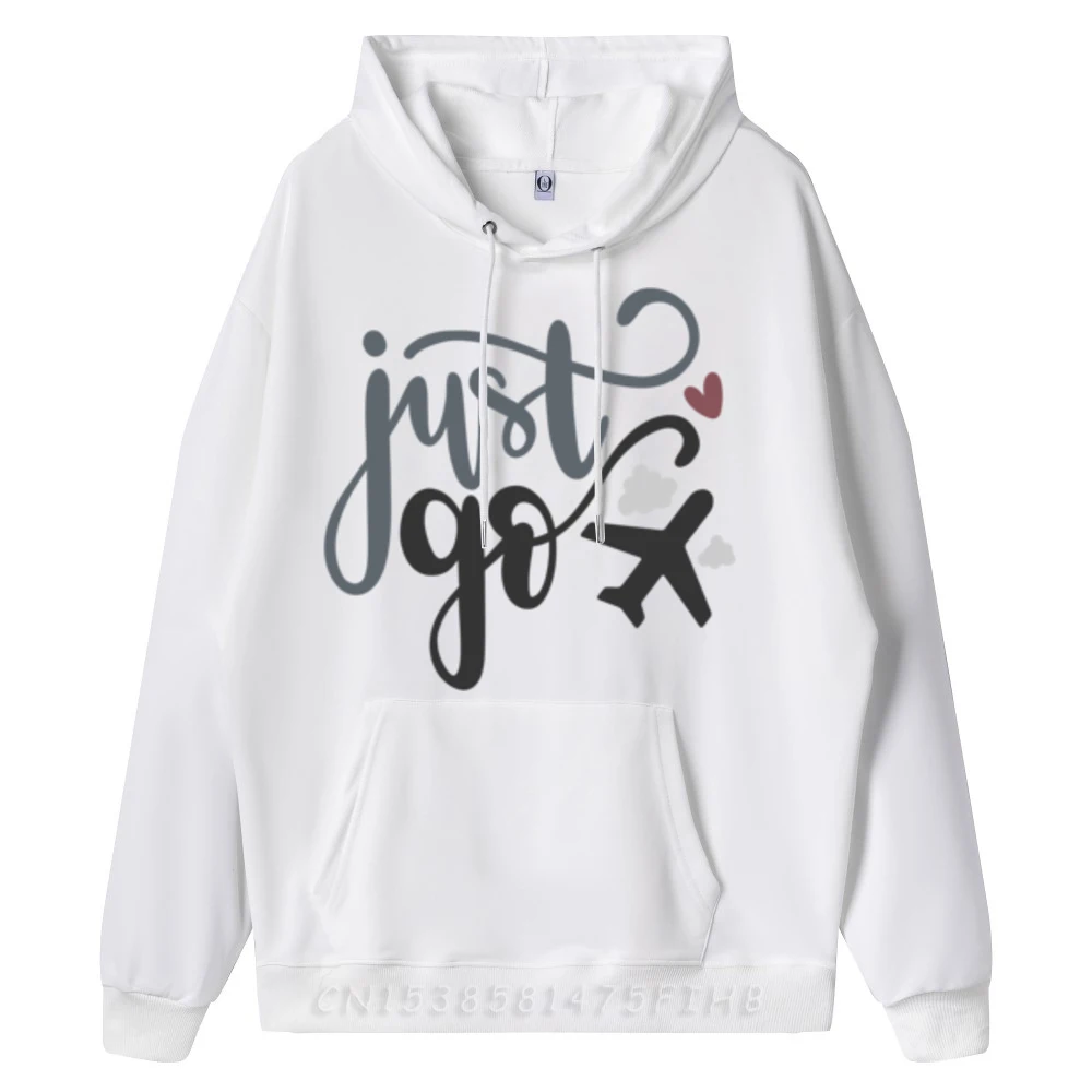 Just Go Green And White Graphic Hoodies Man Mens Gifts Family New Pullover Hoodies