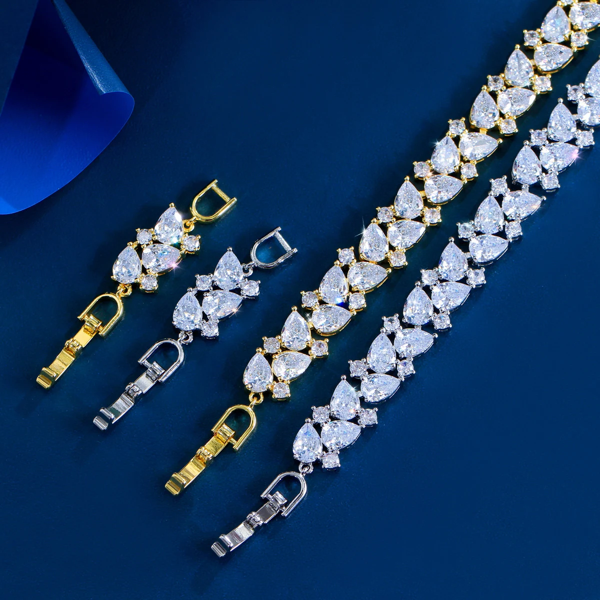 CWWZircons Glänzender Afrikanischer Zirkon Dubai Vergoldetes Verlobungs- und Hochzeits-Brautarmband Schmuckzubehör für Frauen Großhandel S0171 – Detail 6