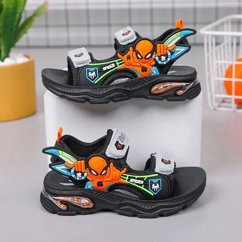 Disney Summer Baby Sandals For Kids Cartoon Spiderman Student Beach Shoes bambini ragazzi Toddler Kids pantofole antiscivolo