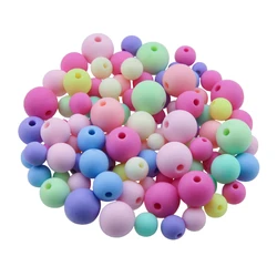 30Gram/Pack Round Acrylic Beads Mixed Color Loose Bead For Jewelry Bracelet Necklace Crafts Making DIY Clothing Sewing Supplies