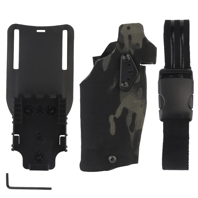 Tactische 63DO Pistol Holster Voor Glock 17/19 Compatibel X300/X300U Lichten Holster Quick Lock Systeem Qls Mount Adapter Been lijkwade