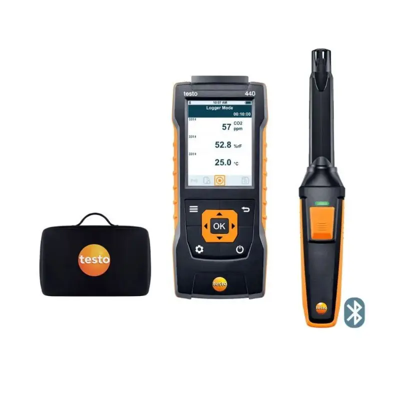 

Комплект Testo 440 CO2 с Bluetooth, мониторинг диоксида углерода