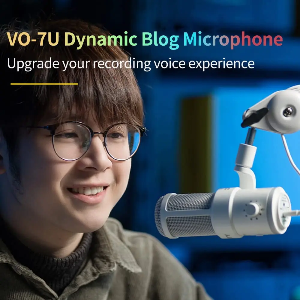 DEITY VO-7U USB Dynamic Podcast Microphone with RGB Lights for Phones Laptop PS5 Xbox Game Live Stream Conference Broadcast