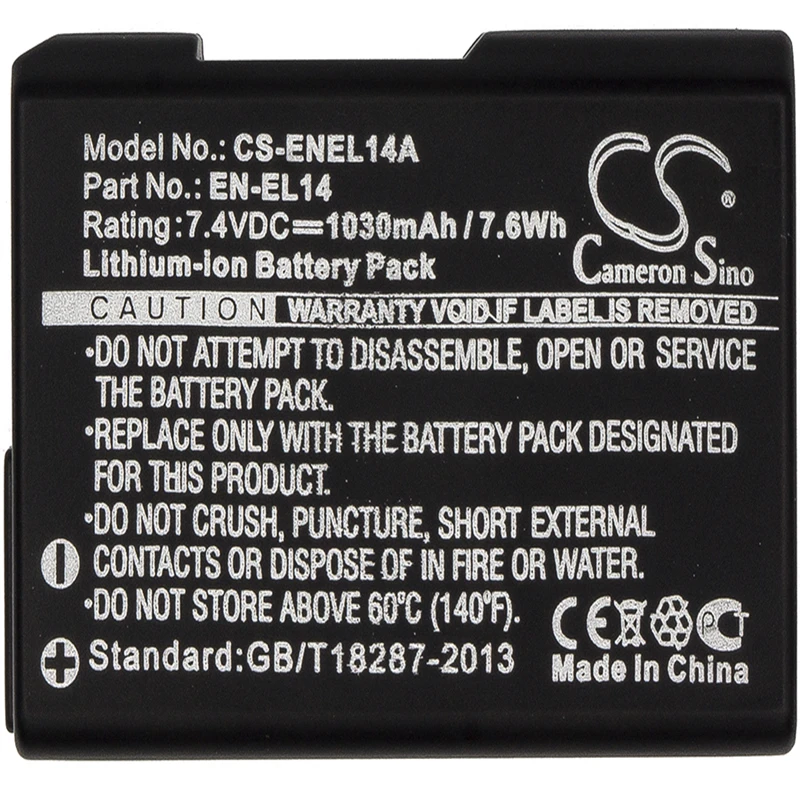 

Li-ion Camera Battery for Nikon,7.4V,900mAh,Coolpix P7000,Coolpix P7100,D3100,D3200,D5100,DF,D3300,D5200,D5300,D5500,DSLR D3100