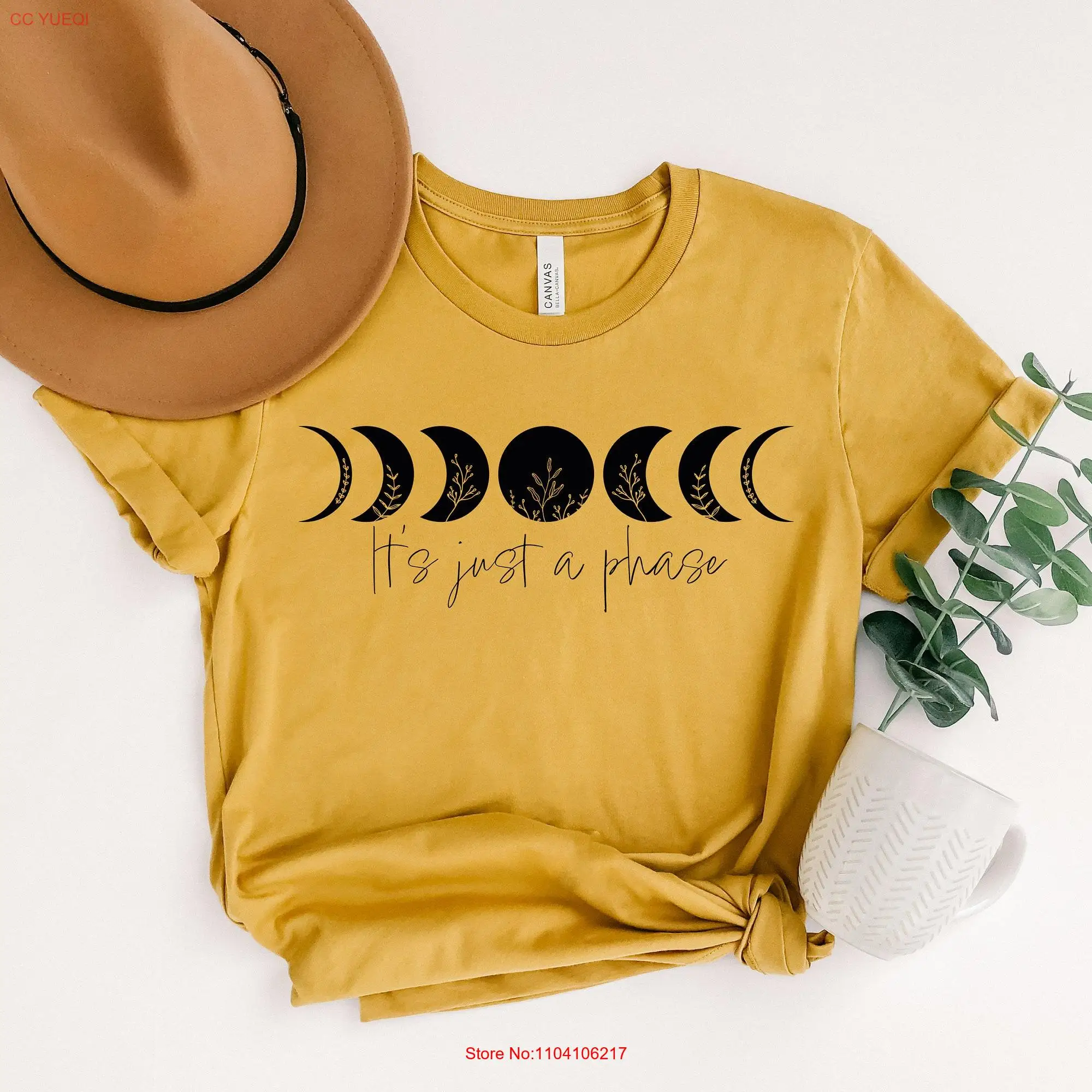 It's Just A Phase Moon T Shirt Astrology Astronomy Novelty Wildflower long or short sleeves