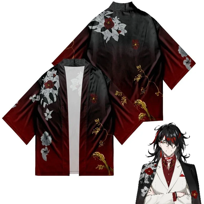 Anime VTuber Vox Akuma Kimono Haori NIJISANJI Cosplay Costume Unisex Fashion Coat Shirt Adult Cloak Halloween Carnival Party