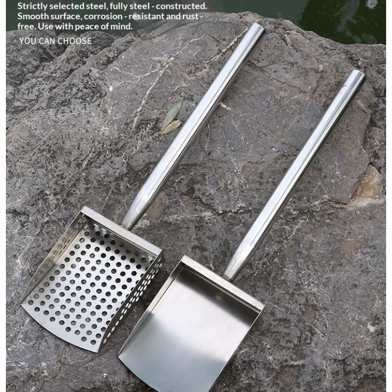 Extended Stainless Steel Rake Shovel for Beach Gathering Shellfish Sieve Dredge for Seaside Sand Ideal for Digging Mussels And C
