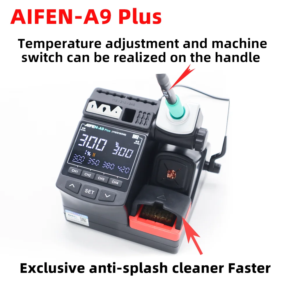 AIFEN A9 Plus Soldering Station Compatible Soldering Iron Tip 210/245/115 Handle Control Temperature Welding Rework Station