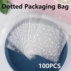 100PCS Translucent Dots Plastic Cookie Packaging Bags Birthday Candy Transparent Plastic Treats Bag for Cookies BZ02