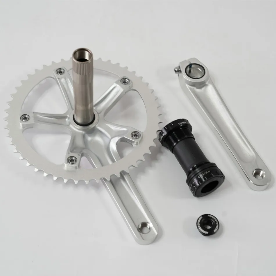 Hollow tech Kurbel garnitur, Fixie Kurbel, Single Speed Fixed Gear Bike, Track Fahrrad Kettenrad, 48t, 165mm, 144bcd Fahrrad teile – Detail 12