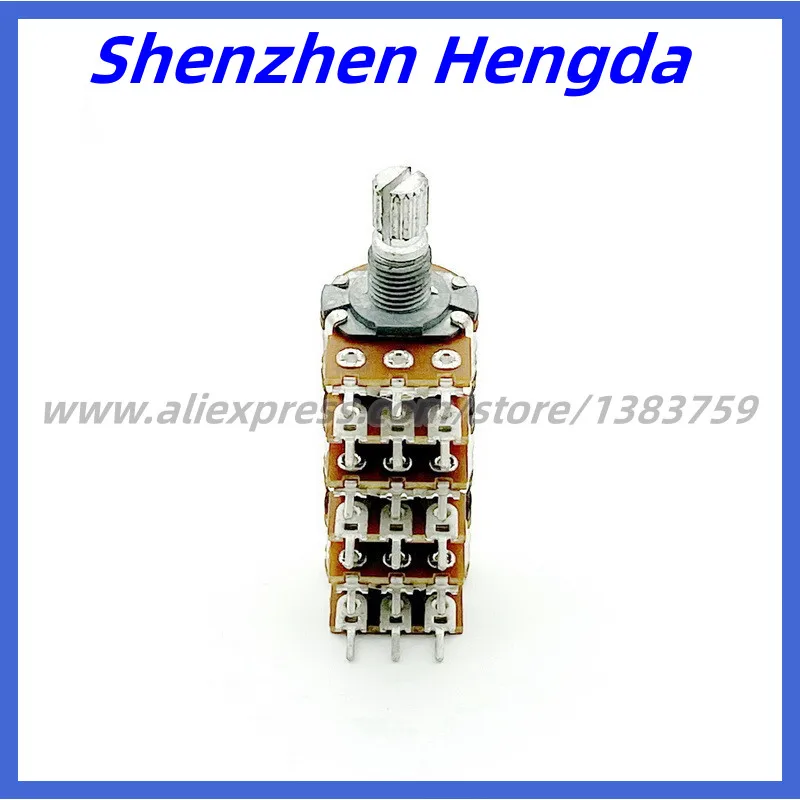 2 Piece 16 Type B50K B50K*6 6-Channel Volume Adjust Potentiometer Flower Shaft 15mm 18-Pin