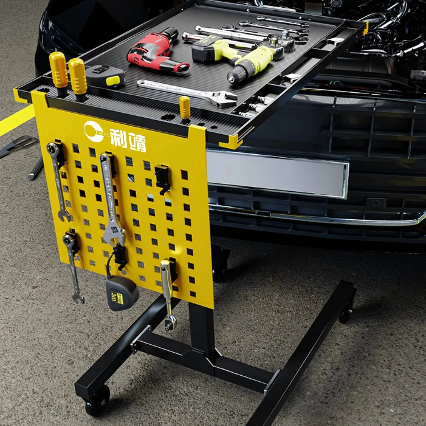 

One-Tray Tool Cart Mobile Metal Portable Rolling Tool Trolley Workshop Mobile Tool Cart