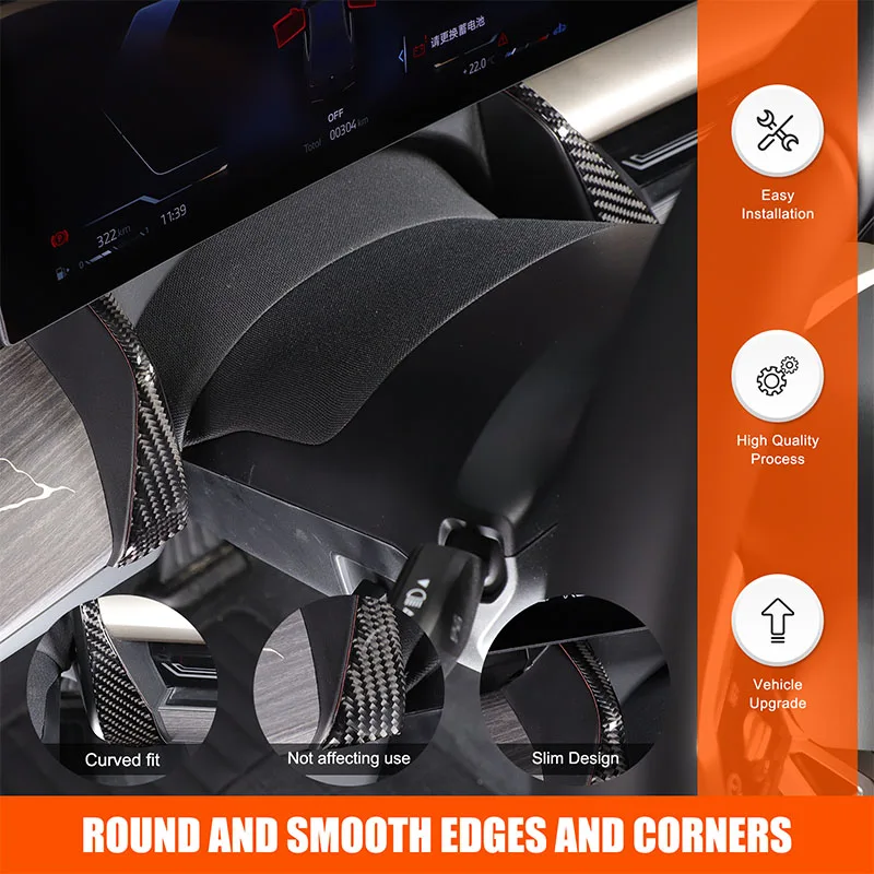 

2x Soft Carbon Fiber Car Dashboard Side Decorative Stickers Suitable for BMW 5 Series i5 G60 525li 530li 2023+