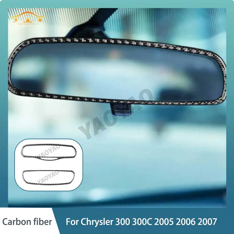 

Rearview Mirror Modification Decoration Stickers Trim Carbon Fiber Trim For Chrysler 300 300C 2005-2010 cars Accessories