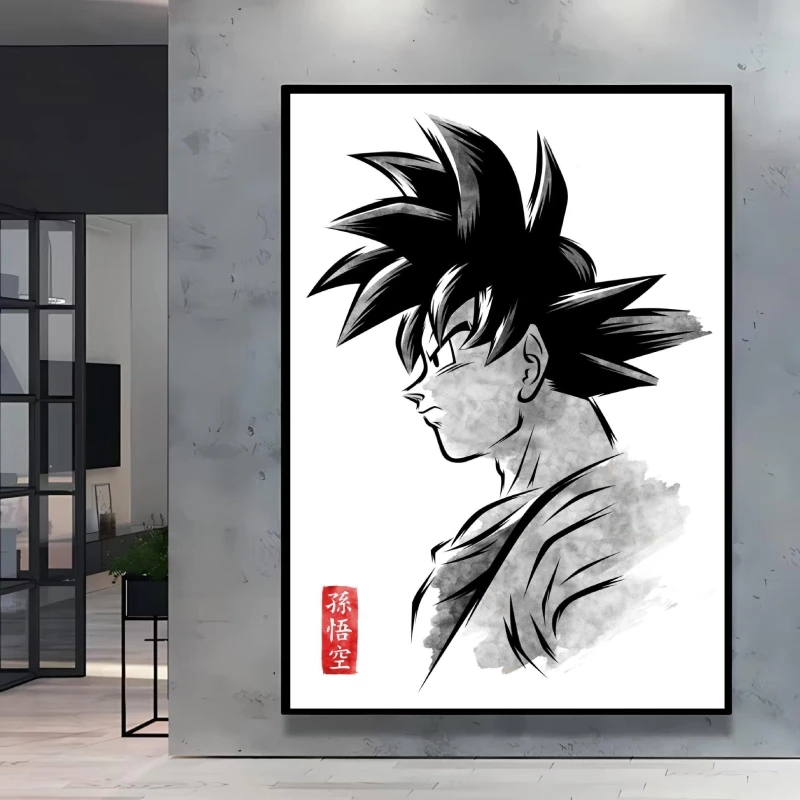 Japanese Classic Anime Dragon Ball Poster Goku Vegeta Spray Printing High Quality Art Waterproof Canvas Painting Friends Gifts - view 5