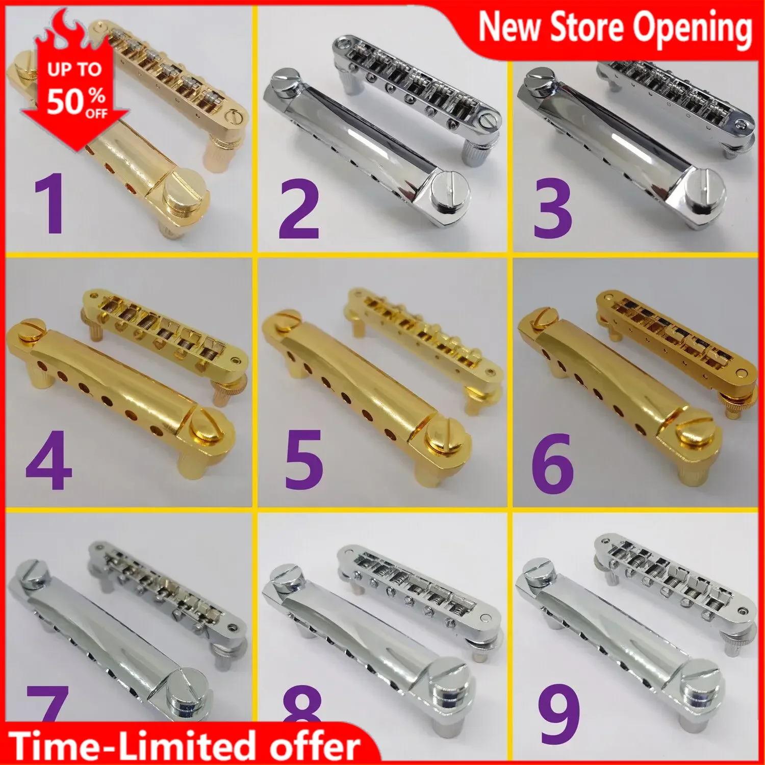 ABR-1 Tune-o-matic Guitar Bridge e Tailpiece Set 52mm para Guitarras LP SG Peças de reposição