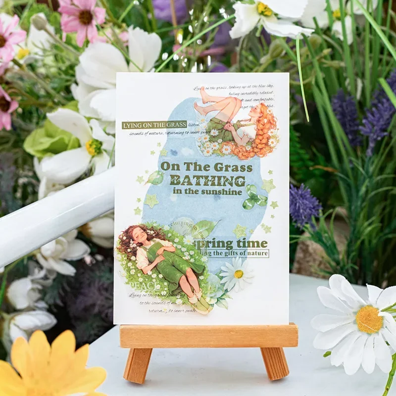 1 rollo de texto adhesivo, Collage de palabras, libro de cinta PET, personajes diarios de álbum de recortes, 60mm x 2m, serie de día relajante