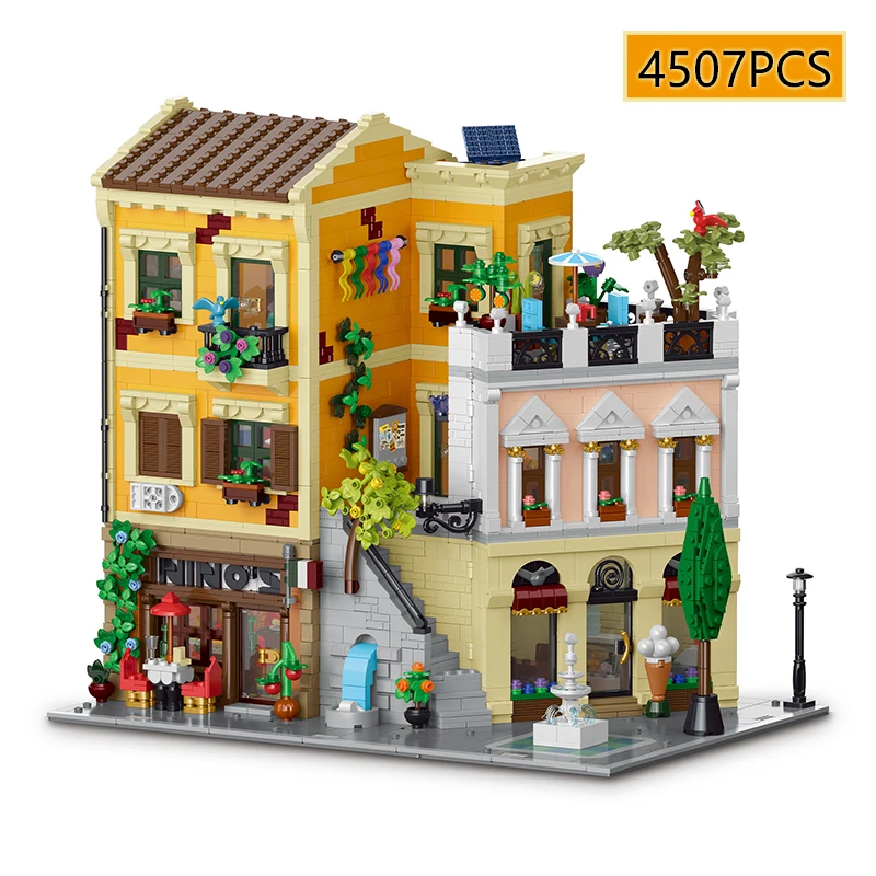 

Набор для сборки архитектурного магазина в римском стиле, 4507 деталей, серия «Европейская улица», DIY-модель для демонстрации, конструктор для детей, подарок