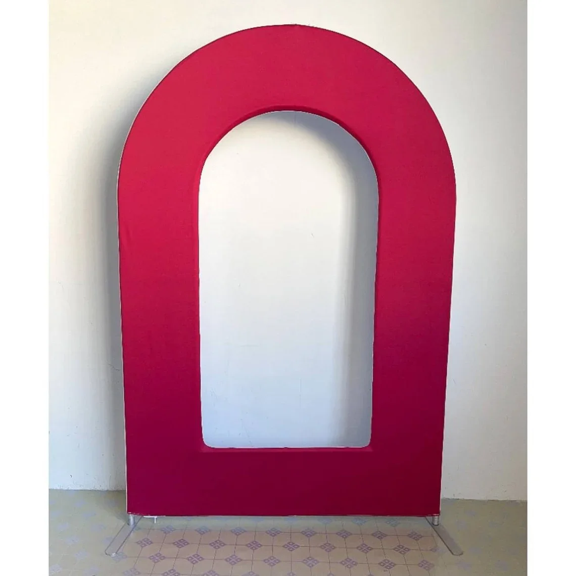 

Custom Solid Color Red Open Arch Backdrop Cover Baby Shower Kids Birthday Wedding Chiara Wall Panel Arched Metal Stand Frame