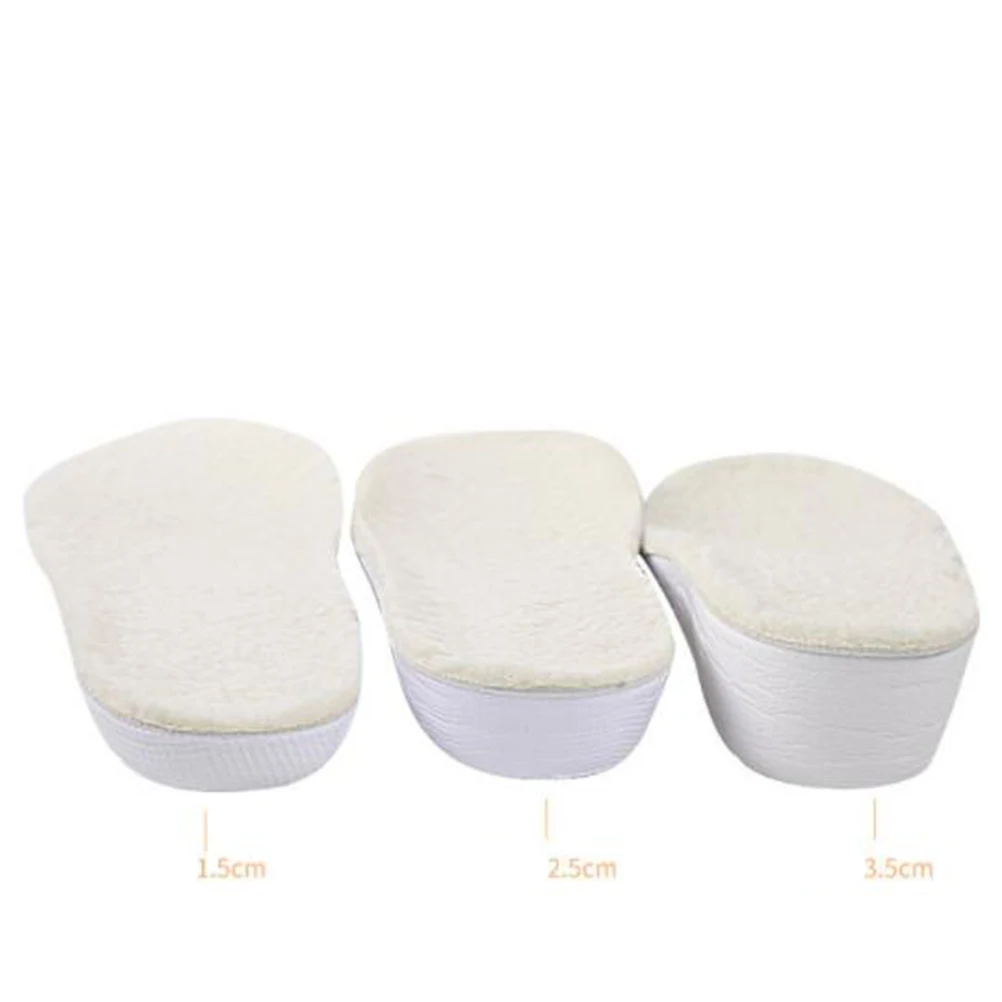 

1 Pair Warm Wool Insoles Shoe Lifts Height Increase Taller Pads Slip-Proof Comfortable Winter Shoe Cushions Size L 1.5Cm