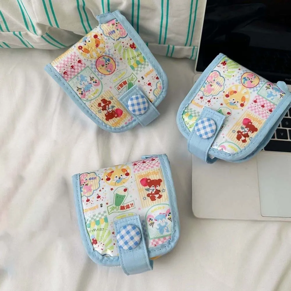 Cartoon Animal Dopamine Coin Purse Printed PVC Small Makeup Lipstick Bag Large Capacity Multi Layered Mini Cloth Storage Bag