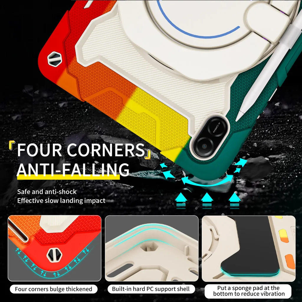 Case for Huawei Honor Pad X8a 11inch 2024  NDL-W09 X9 X8Pro 11.5 X8 X8 Lite 10.1 V8 V6 V7 Portable Handle Bracket Armor Silicone
