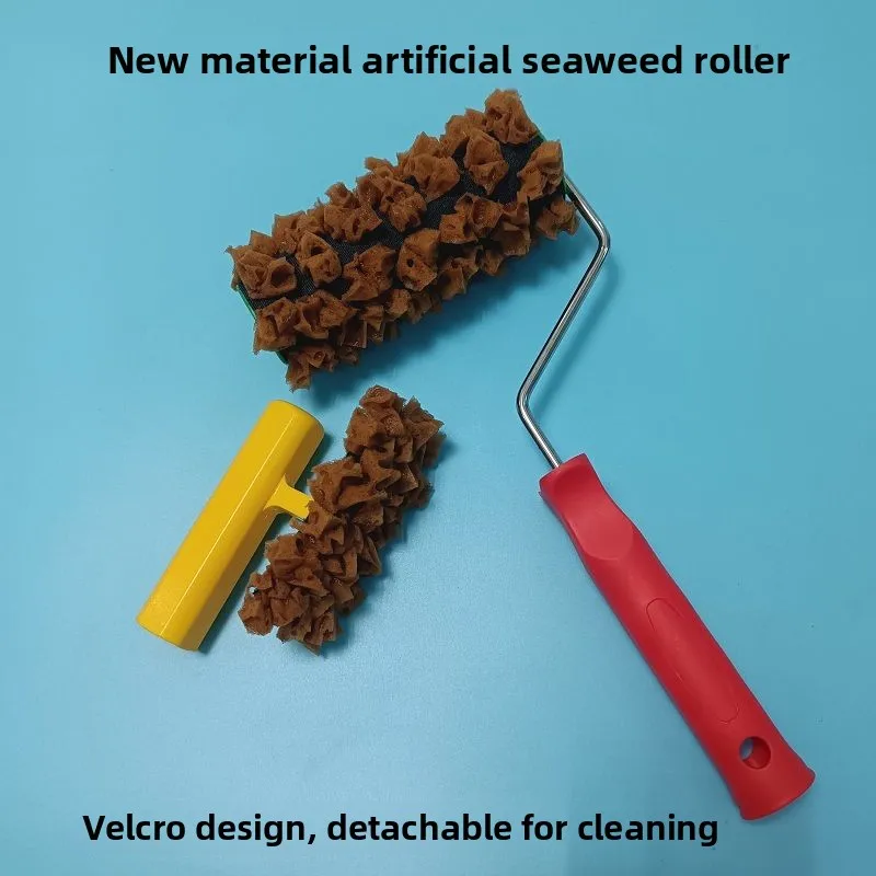 

Natural Seaweed Cotton Roller Art Paint Relief Textured Wall Painting Decor Tool