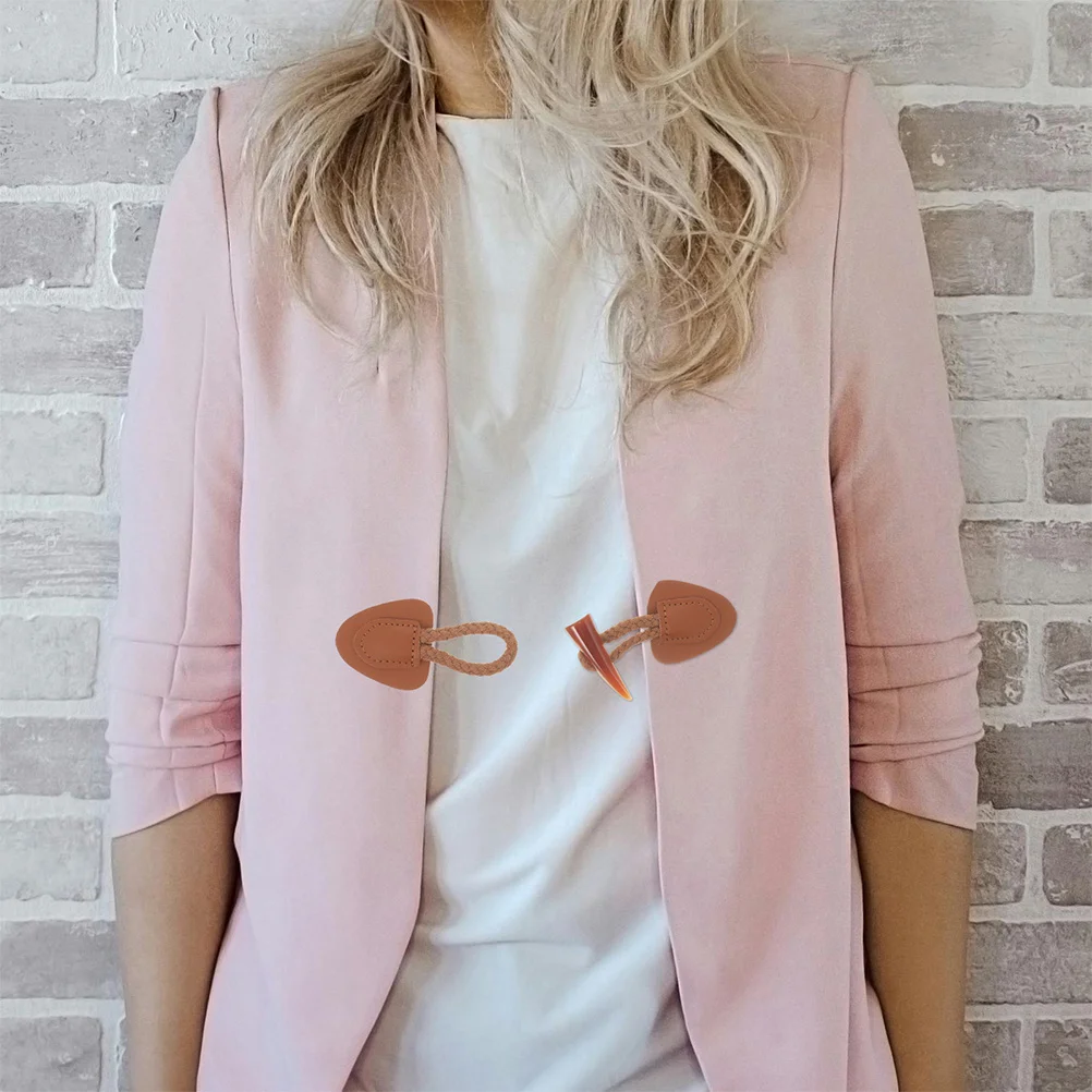 

5Pcs Faux Horn Toggle Buttons Resin Sew on Closure for Winter Coats Jackets Outdoor Wear Stylish Replacement Sew on Toggle