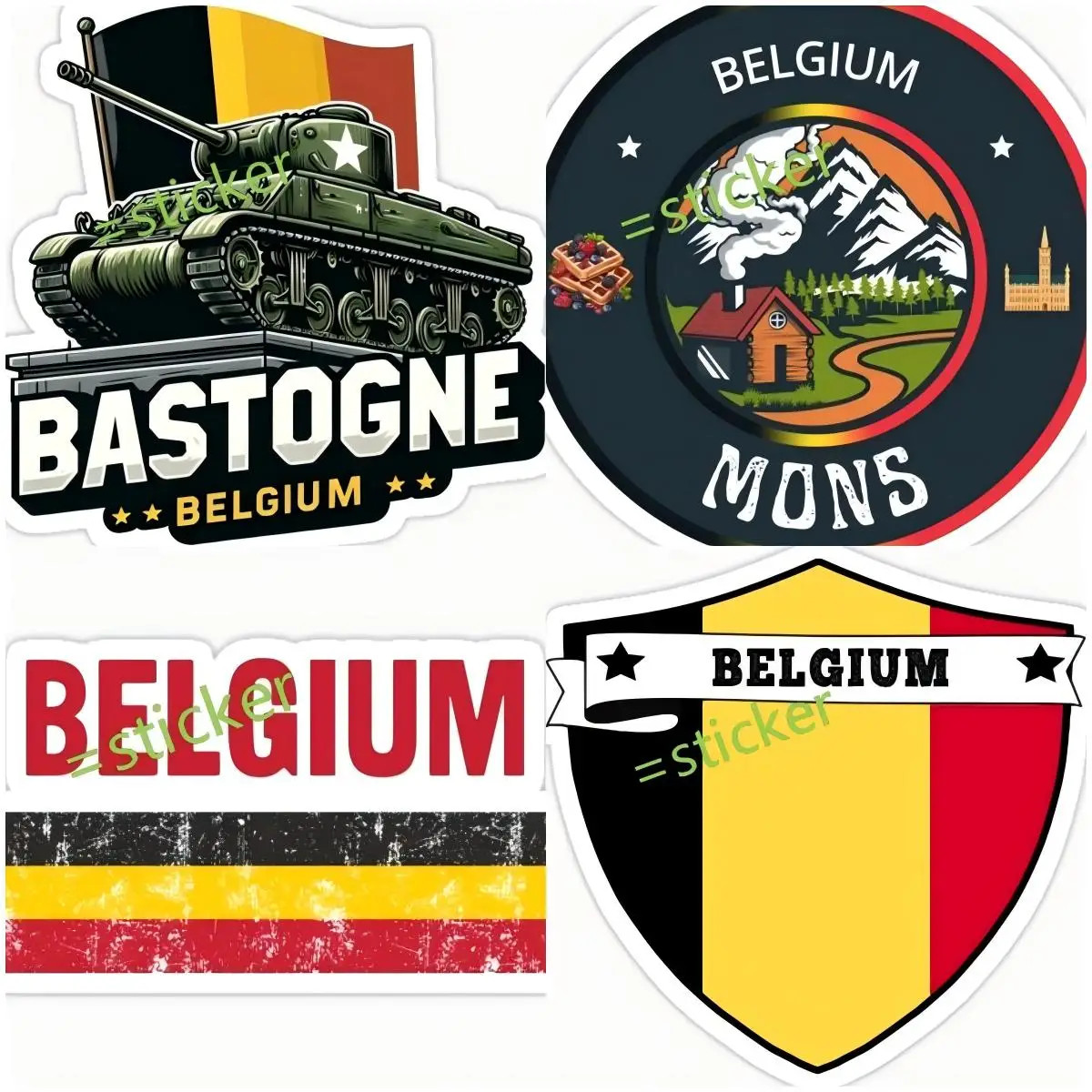 

Belgium flag Funny Car Stickers Bumper Trunk Truck Graphics Vinyl JDM Helmet Motorcycle Camper Snowboard Accessories