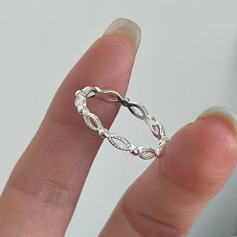 S925 sterling silver Korean version niche design sense small fish simple ring Korean style retro fashionable ring wholesale