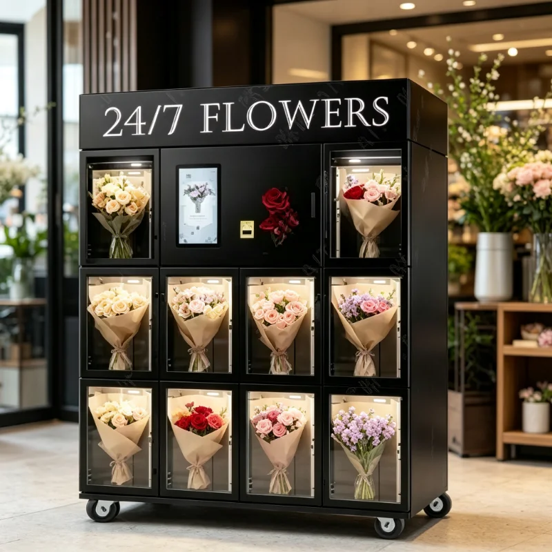 Refrigerated Preservation Vending Kiosk Customized Intelligent Configuration Vending IoT Management For Floral Gift Bouquets