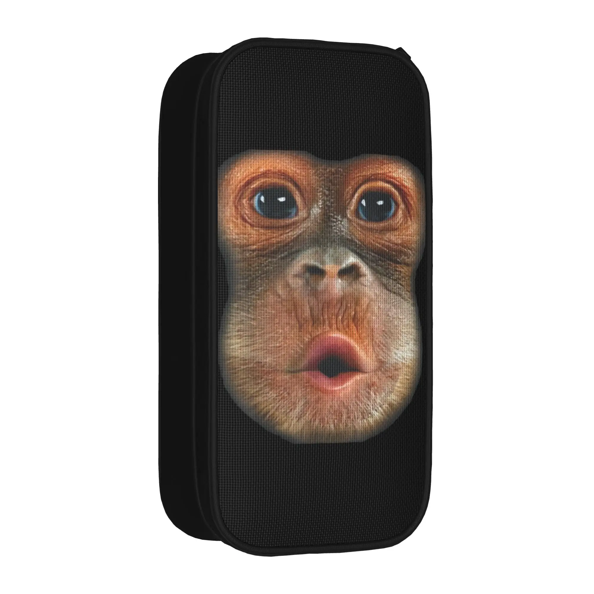 Creative Funny Monkey Blowing Stomach Face Pencil Cases Meme Pencilcases Pen Holder Big Capacity Bag School Gifts Stationery