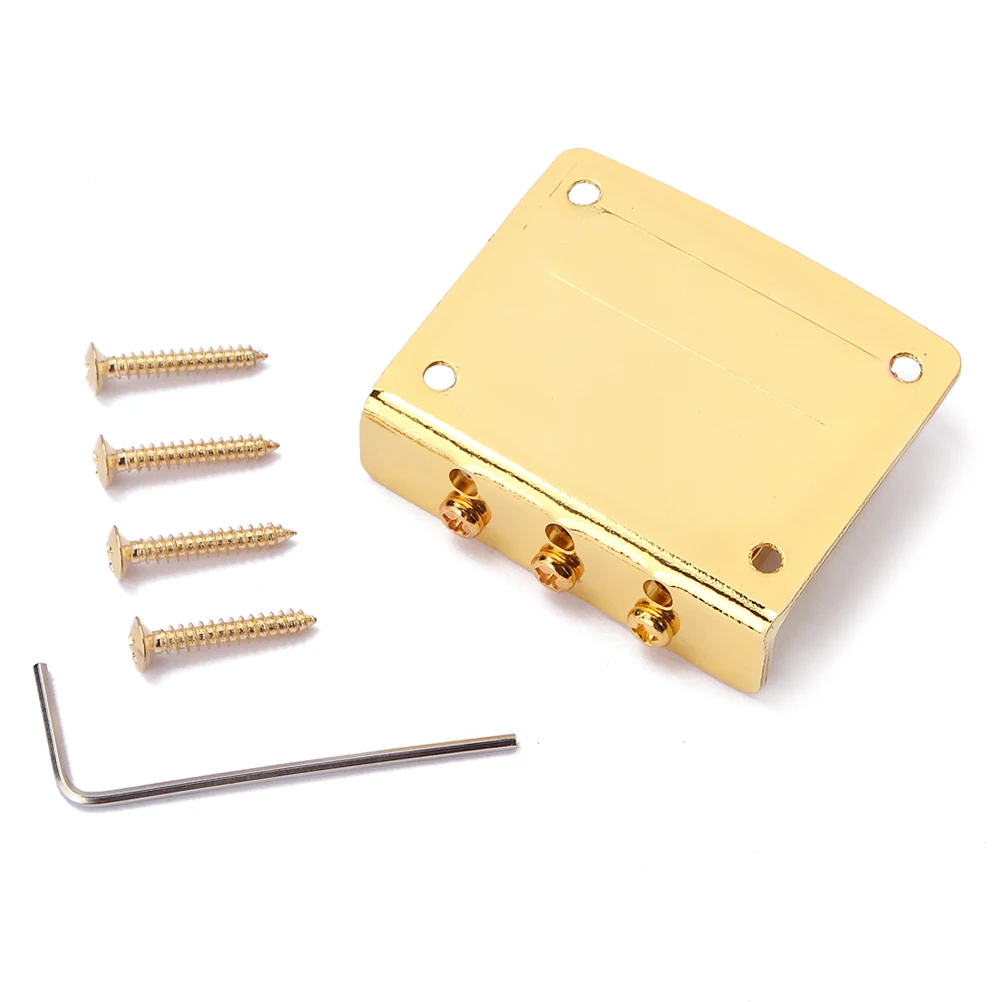 

Metal Silver Gold Three String Guitar Bridge Durable Bass Bridge Adjustable Height Suitable for Cigar Box Guitar Jazz Style with